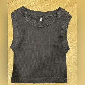 FP Movement by Free People Black Ribbed Tank Top